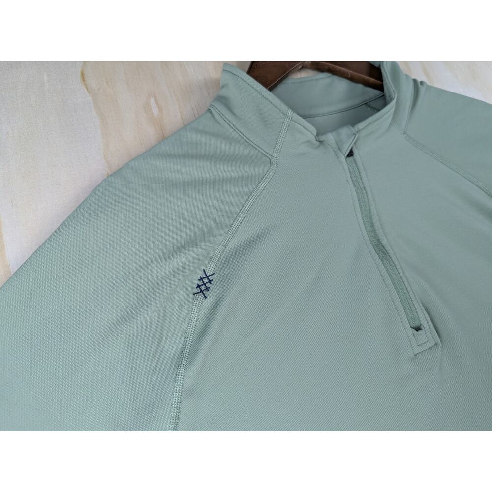 Rhone Men's Large 1/4 Zip Pullover Sage Green Nylon Stretch Performance - Picture 4 of 9